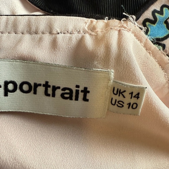 Self Portrait Asymmetric Pink Floral Print Midi A Line Dress, size 10 - Picture 10 of 14